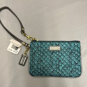 Coach Blue Patterned Wristlet